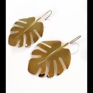 Gold leaf earrings